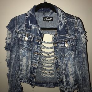 Thrill- Distressed Denim Jacket